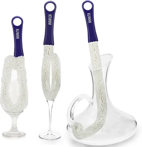 Miniatura 8 de KUWAN cepillo multifunción flexible de estropajo para limpiar botellas, decantadores de vinos, copas y vasos Largo-1 pieza