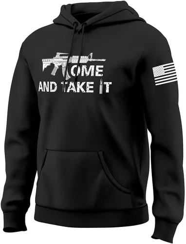 Miniatura 3 de Fantastic Tees Come and Take It 2nd Amendment Gun Rights Men's Hoodie Sweatshirt