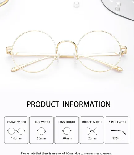 Miniatura 3 de Pro Acme Lentes transparentes con marco de metal redondo retro sin receta