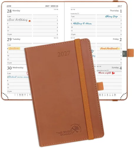 Miniatura 34 de POPRUN Agenda de bolsillo 2026-2027, tamaño del bolso, 4 x 6.25 pulgadas, calendario de bolsillo (julio de 2026 a junio de 2027) para bolso
