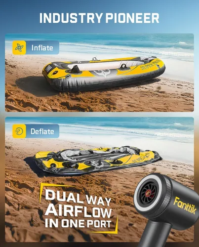 Miniatura 5 de Fanttik X9 Clásico Inflador/Soplador 2-EN-1, Inflador de Neumáticos Compresor de Aire Portátil con Luz y Banco de Energía, Bomba de Aire Inalámbrica