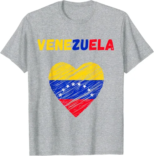 Miniatura 60 de Camiseta con la bandera venezolana con corazón de Venezuela, Negro