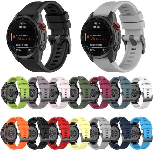 Miniatura 8 de REYDA Correa de silicona compatible con Garmin Fenix 7S/7S Pro/6S/6S Pro/5S/5S Plus, 0.787 pulgadas, ajuste rápido, suave, flexible, pulsera