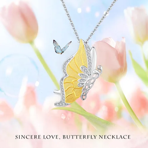 Miniatura 7 de Collares de mariposa para mujer de plata de ley 925 con dije de mariposa, collar de mariposa, regalos para niñas