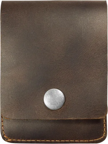 Hide & Drink, Cartera vertical con bolsillo frontal con ranura para tarjetas, almacenamiento compacto para billetes, tarjetero, cuero de grano