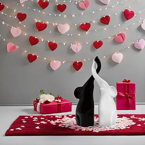 Miniatura 5 de Vaudagio Amante par de elefantes en blanco y negro – Escultura de cerámica moderna como un conjunto – Figura de decoración de 10.2 pulgadas de alto