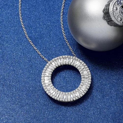 Miniatura 2 de Ross-Simons 1.00 ct. t.w. Diamond Circle Pendant Necklace in Sterling Silver