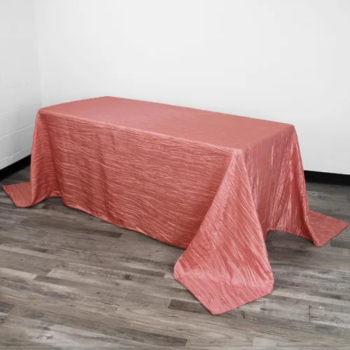 Miniatura 35 de YOUR CHAIR COVERS - Mantel Rectangular de Tafetán Arrugado de 90 x 132 Pulgadas - Azul Polvoriento, Manteles Rectangulares para Mesas Rectangulares