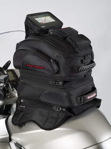 Tour Master Elite - Bolsa de tanque para motocicleta, con correa de tres bolsas, color negro y talla única