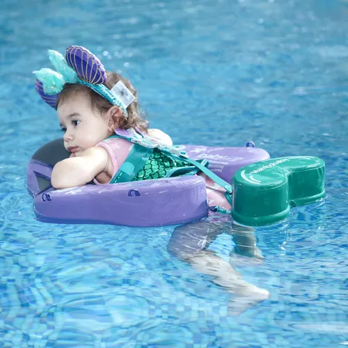 Miniatura 9 de Mambobaby - Flotador con cola y toldo para bebé, anillo de natación para cintura infantil, entrenador de natación y flotador no inflable con correa