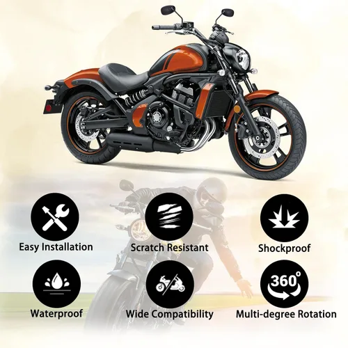 Miniatura 2 de DREAMIZER Espejo Negro de Motocicleta de 10mm Universal Espejos Retrovisores Laterales de Motocicleta Compatible con Street Bike Scooter Cruiser