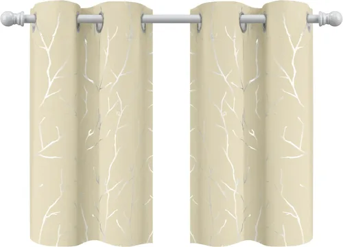 Miniatura 37 de BUHUA - Cortinas opacas blancas, cortinas plateadas, juego de 2 paneles de cortinas con ojales para dormitorio, elegante tratamiento de ventana