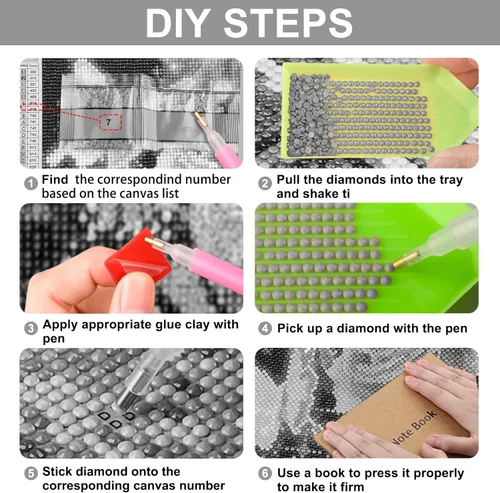 Miniatura 7 de SENQAO Kits de pintura de diamantes para adultos principiantes, taladro redondo completo, gema pájaros, flores, kit de arte de diamante, pintura