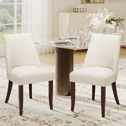 COLAMY Juego de 2 sillas tapizadas para comedor, sillas de cocina modernas de mediados de siglo con respaldo, sillas laterales de comedor de estilo