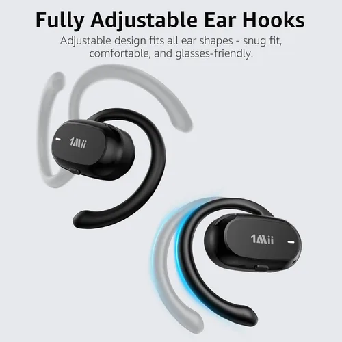 Miniatura 3 de 1Mii Auriculares E35 de oreja abierta, auriculares Bluetooth 6.0 verdaderamente inalámbricos, ganchos ajustables para todas las formas de oído