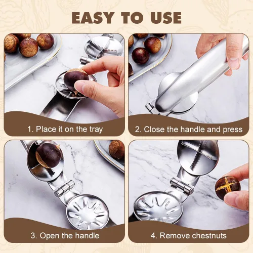 Miniatura 5 de Herramienta de corte de castaña de acero inoxidable, clip de pelador de cocina para castañas (1)