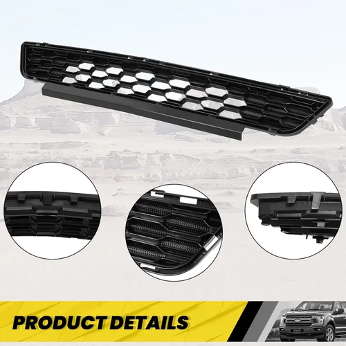 Miniatura 6 de KUAFU Rejilla delantera inferior del radiador compatible con Ford Mustang 2015-2017 Reemplazo para FR3Z-17K945-BA de plástico ABS negro