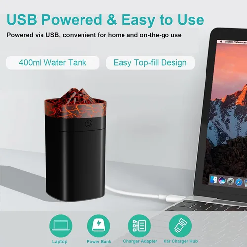 Miniatura 6 de Minihumidificador portátil, humidificador pequeño de 400 ml con gran rociado de 2 modos, humidificadores de escritorio personal USB para el hogar