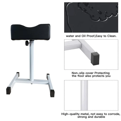 Miniatura 3 de CHAOEEMY Reposapiés de pedicura, taburete de pedicura de altura ajustable, soporte de pedicura para salón en casa, tatuaje, tecnología de uñas Negro