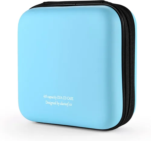 Miniatura 19 de alavisxf xx Estuche para CD, funda protectora de EVA para DVD de 28 capacidades, portátil, con cremallera, para CD, organizador de almacenamiento