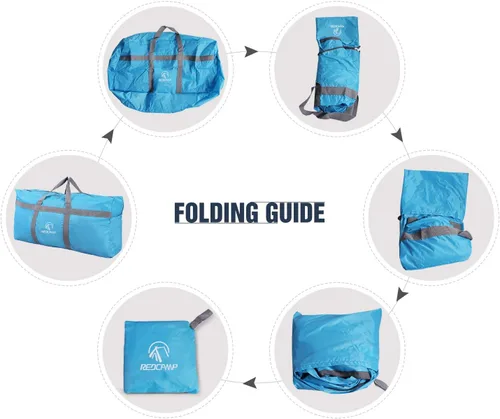 Miniatura 5 de REDCAMP Bolsa de viaje plegable, bolsa deportiva grande, 75L96L100L, bolsa de asas impermeable ligera