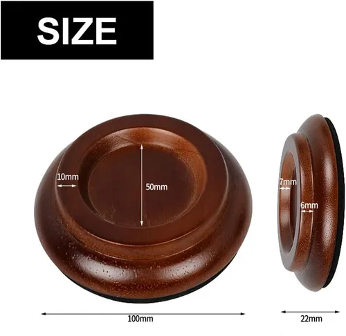 Miniatura 2 de Copas para piano de madera dura, protector de piso, ruedas sólidas para piano vertical, antideslizante y antiruido, accesorios de pie de piano