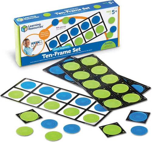 Learning Resources Juego de diez marcos magnéticos gigantes, manipuladores matemáticos, suministros para profesores, regreso a clases, a partir de 5