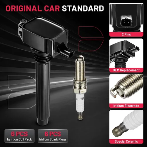 Miniatura 5 de BDFHYK Paquete de bobina de encendido UF648 y bujía de iridio 97390 Compatible con Jeep Grand Cherokee 2011-2015 Jeep Wrangler Dodge Charger Grand