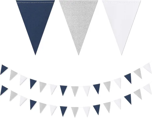 Miniatura 8 de Cartel del Día Imemorial del 4 al 4 de julio, guirnalda patriótica azul, blanca y roja, decoraciones de fiesta, banderines colgantes de Estados