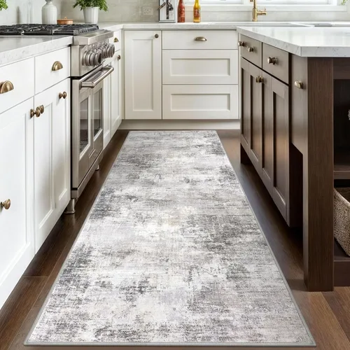 Miniatura 475 de IOHOUZE Alfombra abstracta lavable de 3 x 12 pies para pasillos, antideslizante para cocina, camino de entrada de lana sintética para interiores