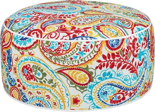 Otomana inflable para exteriores con bomba de aire, puf portátil de patio de 20 x 9 pulgadas, resistente al agua, resistente a la decoloración,