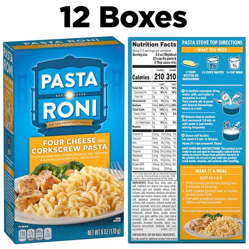 Miniatura 2 de Pasta Roni, Pasta de sacacorchos de cuatro quesos, cajas de 6 onzas (paquete de 12)