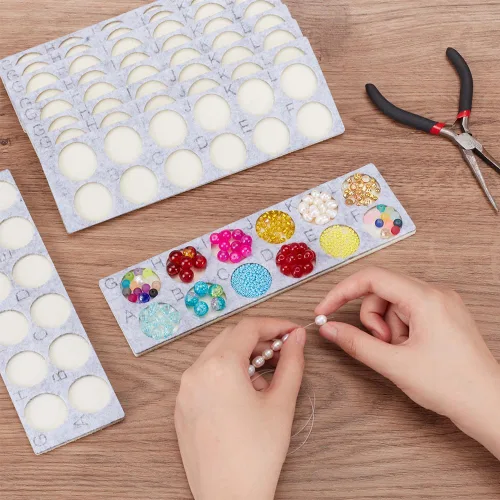 Miniatura 3 de PH PandaHall 10 tableros de cuentas para cuentas con diseño de cuentas, bandejas de fieltro para joyería, organizador de pulseras, bandeja