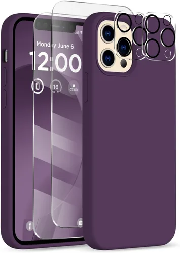 Miniatura 20 de Funda para iPhone 12 Pro Max, [2 protectores de cámara + 2 protectores de pantalla], funda protectora de silicona de cuerpo completo a prueba