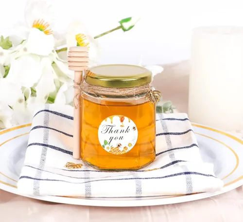 Miniatura 2 de AuroTrends Paquete de 30 mini tarros de miel de 1.5 onzas con cucharita de miel, tarros de vidrio para regalos de baby shower/recuerdos de boda
