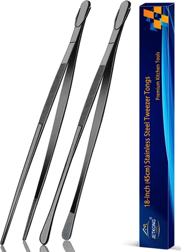 Miniatura 20 de Jetkong 2 pinzas de cocina de 40.6 cm, extra grandes, de acero inoxidable, para alimentos, pinzas de cocina gigantes (color dorado)