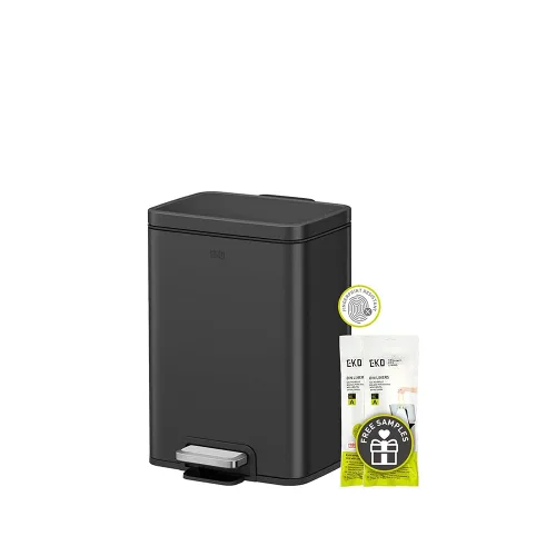Miniatura 16 de Cubo de basura EKO Madison de 50 litros/13.2 galones con revestimiento interior, color blanco mate - Acabado resistente a las huellas dactilares