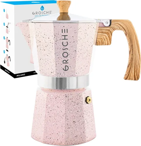 Miniatura 31 de GROSCHE Milano Cafetera Moka para Preparar Espresso en la Estufa, 9 Tazas de Café, 15.2 oz, Negro. Cafetera Cubana para Preparar Café en la Estufa