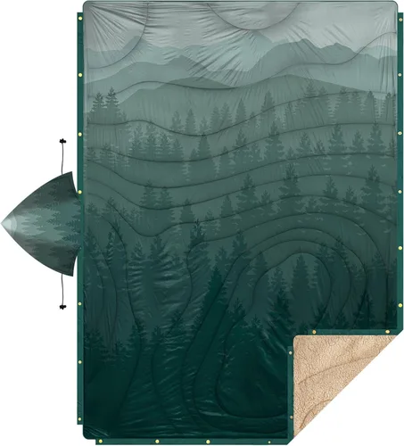 Miniatura 21 de Manta de Campamento al Aire Libre con Forro Sherpa, Manta de Campamento Extra Cálida y Gruesa, Poncho Ultraligero y Suave para Camping DWR