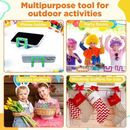 Miniatura 7 de Sotiff 60 Piezas Juguete Fidget Pista Loca Juguetes Fidget Wacky Tracks Serpiente Colorida Juguetes Regalos para Niños Adultos Autismo Alivio