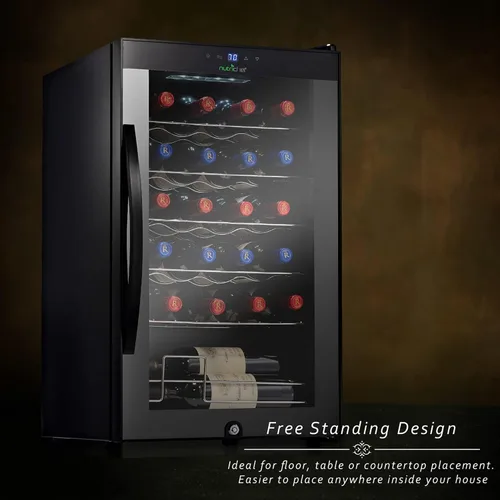 Miniatura 2 de Nutrichef Refrigerador de vino de 24 botellas Enfriador de vino de una sola zona Control de temperatura ajustable de 41 °F a 64 °F