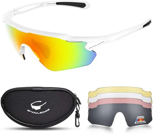 Miniatura 13 de Gafas de ciclismo, lentes deportivos polarizados con marco irrompible TR90, anti-UV400 A #GunGrey-Grey a base de lentes REVO IceBlue