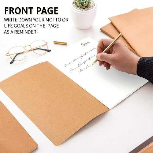Miniatura 5 de feela Paquete de 15 cuadernos de papel kraft A5, 60 páginas rayadas en blanco, diario de viaje a granel, cuadernos de tapa suave para mujeres