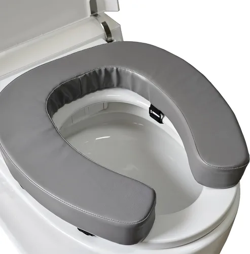 Miniatura 8 de Cojín acolchado para asiento de inodoro con espuma de alta densidad de 2 pulgadas y tela de poliuretano impermeable, cojín acolchado en forma de U