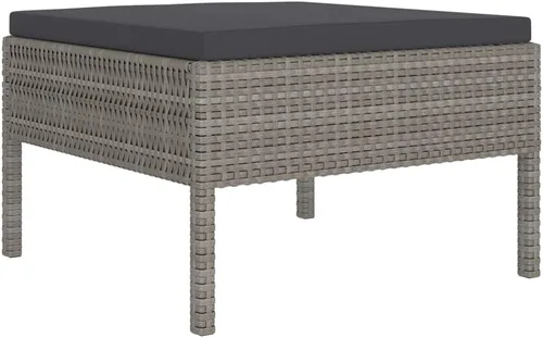 Miniatura 5 de Ensemble de Salon de Jardin 8 Places Gris Modulable en Rotin Synthétique PE Résistant aux Intempéries Pour Terrasse Patio Balcon avec Cousins