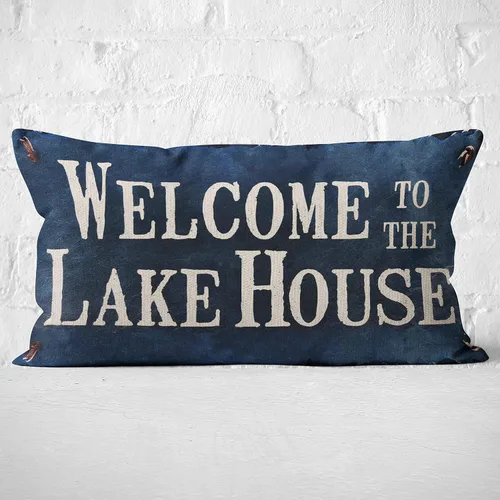 Miniatura 7 de Mancheng-zi Lake House - Funda de almohada decorativa de 12 x 20 pulgadas, almohada para exteriores, almohada de bienvenida Lake Life (negro)
