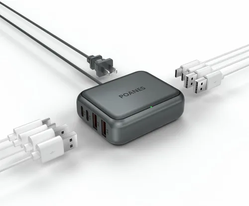 Cargador USB de 8 puertos, cargador USB C de viaje multipuerto, mini estación de carga con puertos USB C y USB A, bloque de estación de carga para