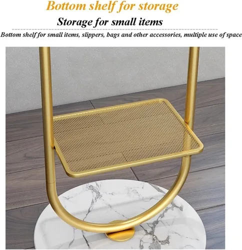 Miniatura 3 de Perchero dorado para ropa, perchero con base de mármol estable para abrigos, sombreros, bufandas, ropa y bolsos, para el hogar, dormitorio, hotel