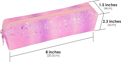 Miniatura 3 de Estuche para lápices con purpurina, estuche para lápices, bolsa portátil para bolígrafos con cremallera, bolsa de almacenamiento, bolsas de Rosa