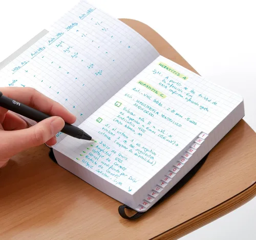 Miniatura 7 de Basicos MR 10420 - Cuaderno A6 de piel flexible con 300 páginas con cuadrícula con índice - Viene con goma - Negro
